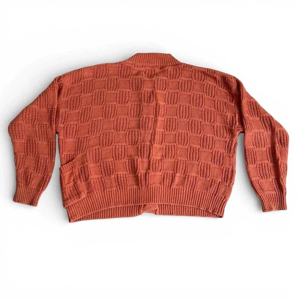 Express Women’s Orange Button-Up Knit Cardigan - Medium - Picture 2 of 10